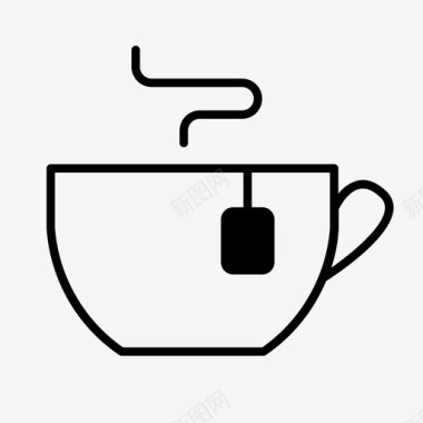 一杯茶冲泡饮用图标图标