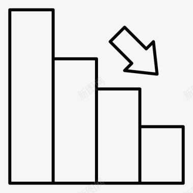 上升下降图表条形图业务图表图标图标