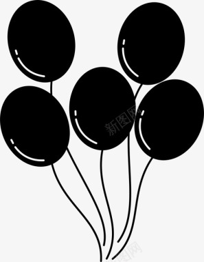 气球生日装饰图标图标