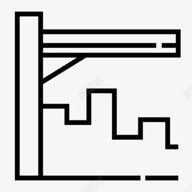 工程建筑门楼悬臂建筑土木工程图标图标