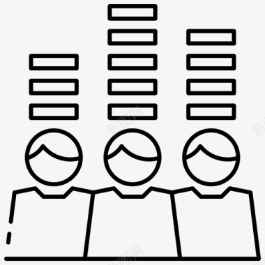 黑白小花朵团队技能业务人员图标图标