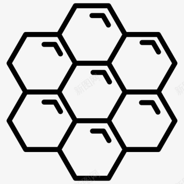 蜂商务六角形图标图标
