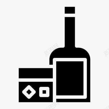 餐车威士忌酒精瓶子图标图标
