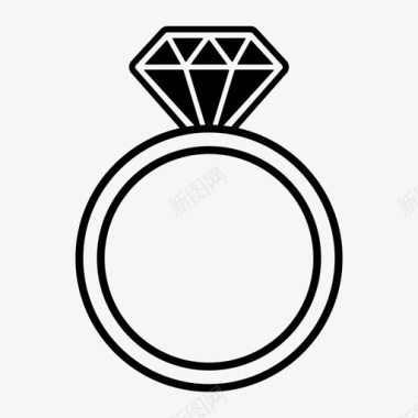 钻石戒指订婚戒指珠宝图标图标