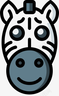 斑马动物园24线性颜色图标图标