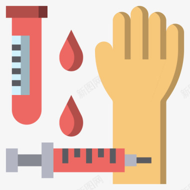 医学插图血液医学197平坦图标图标