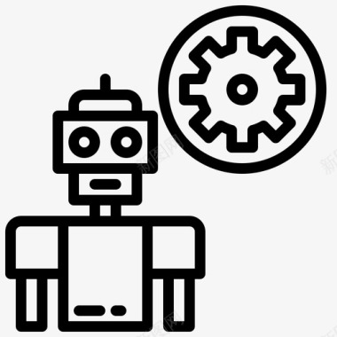 ai动漫人物机器人ai6线性图标图标