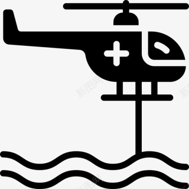 直升机救援和响应加油图标图标