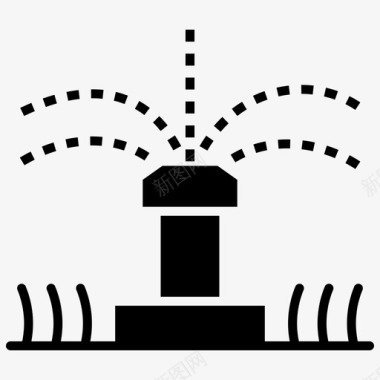 喷水洒水器自动洒水器园艺图标图标