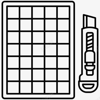 卡通文具刀切割垫工艺切割机图标图标