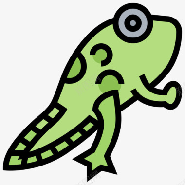 绘画颜色蝌蚪生物工程33线形颜色图标图标