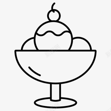 冰淇淋勺冰淇淋圣代冰淇淋小甜点图标图标