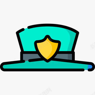 警帽防护安全12线性颜色图标图标