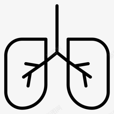 陆行生物解剖学肺生物学图标图标