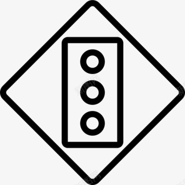 红绿灯美国路标3线形图标图标