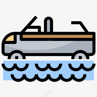 水陆两用车运输173线型颜色图标图标