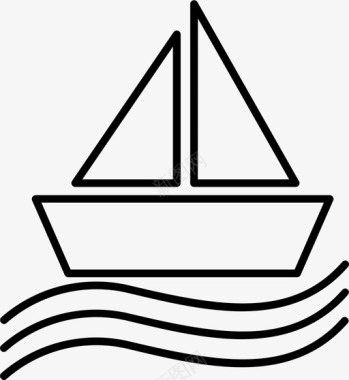 船帆船大海图标图标