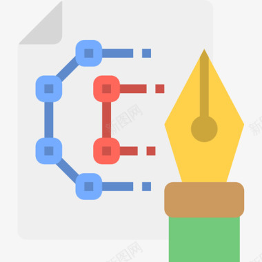 艺术线路图钢笔艺术18扁平图标图标