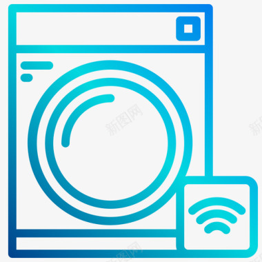 免洗洗衣机洗衣机智能生活1线性梯度图标图标