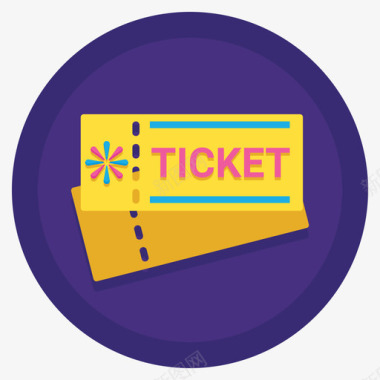 圆形火焰图标票马戏团86扁平圆形图标图标