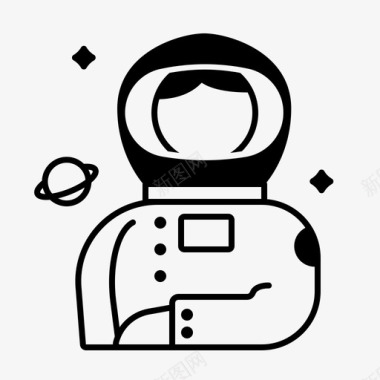 宇航员女人太空行走图标图标