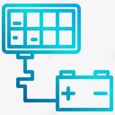太阳能充电桩太阳能电池智能生活1线性梯度图标图标