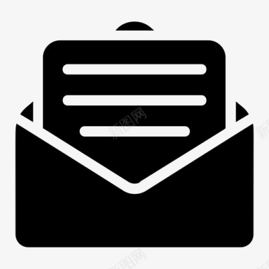 打开的消息信封文件邮件图标图标