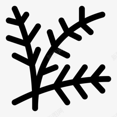 松枝冷杉植物图标图标