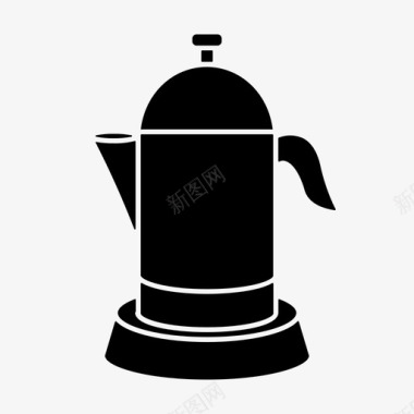 电咖啡壶电热壶咖啡设备铭文图标图标