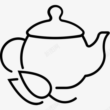 水壶叶子茶图标图标