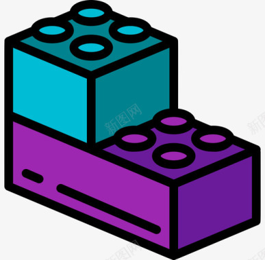 积木拼积木爱好10线性颜色图标图标