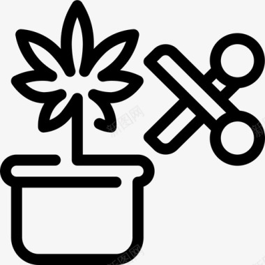 大麻切块叶子图标图标