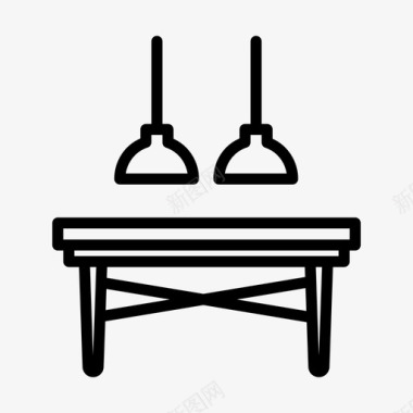 餐桌家庭71直线型图标图标