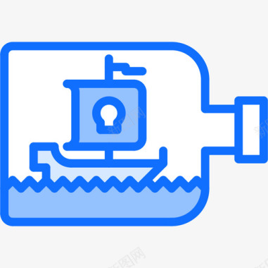 小清新瓶子瓶子海盗44蓝色图标图标