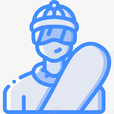 滑雪板运动员冬季运动29蓝色图标图标