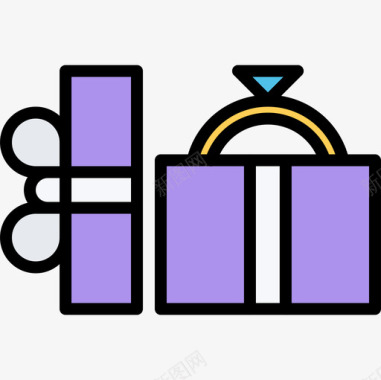 礼品盒珠宝16彩色图标图标