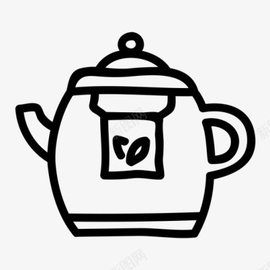 茶壶煮沸陶瓷图标图标