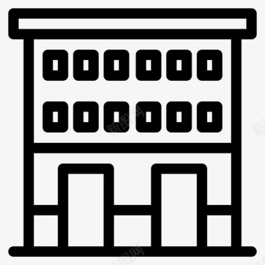 马路边店面背景建筑房屋零售图标图标