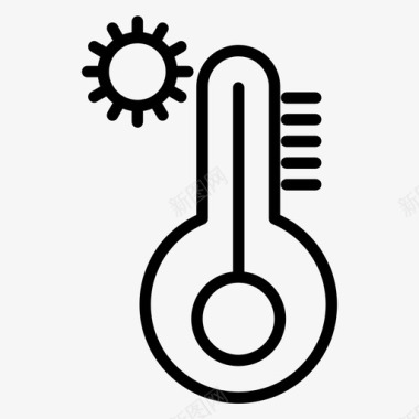 温度决定健康太阳健康医疗图标图标