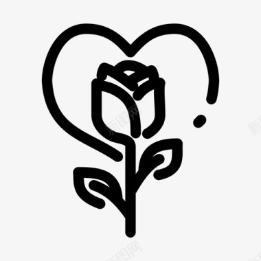 玫瑰花心图标图标