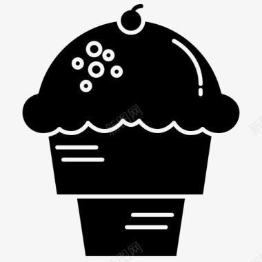 蛋卷冰淇淋蛋卷凝胶图标图标