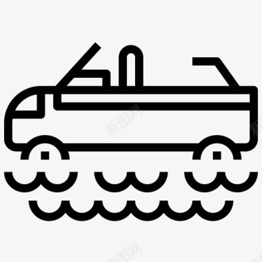 水陆两用车汽车运输图标图标