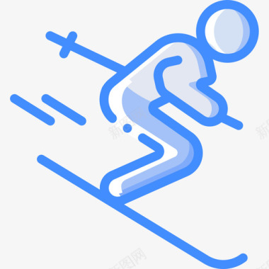高山冬季运动29蓝色图标图标