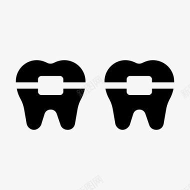 牙套牙健康图标图标