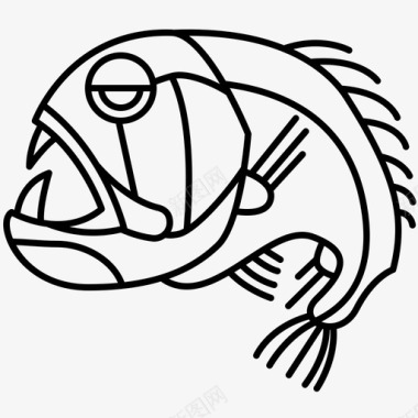 鱼深海尖牙图标图标