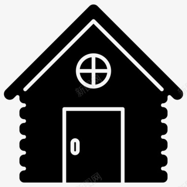 冬天的标志房子小屋家图标图标