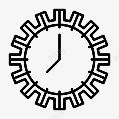 时钟齿轮持续时间小时图标图标