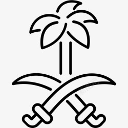 阿拉伯刀符号阿拉伯刀图标高清图片