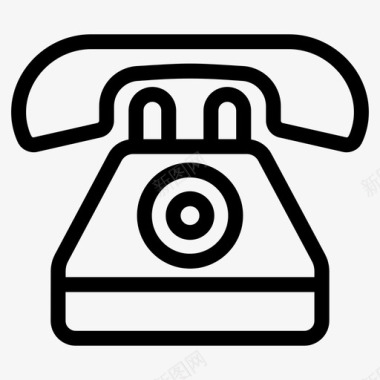 复古固定电话集手持电话旧通信图标图标