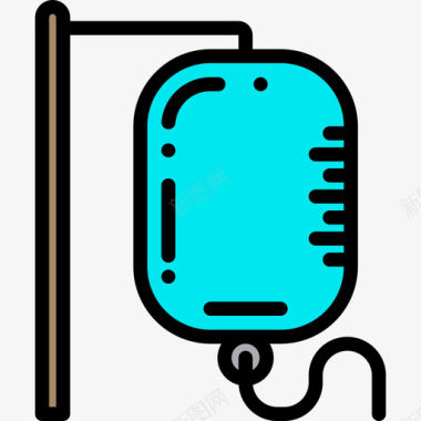医院形象盐水医疗和医院4线性颜色图标图标